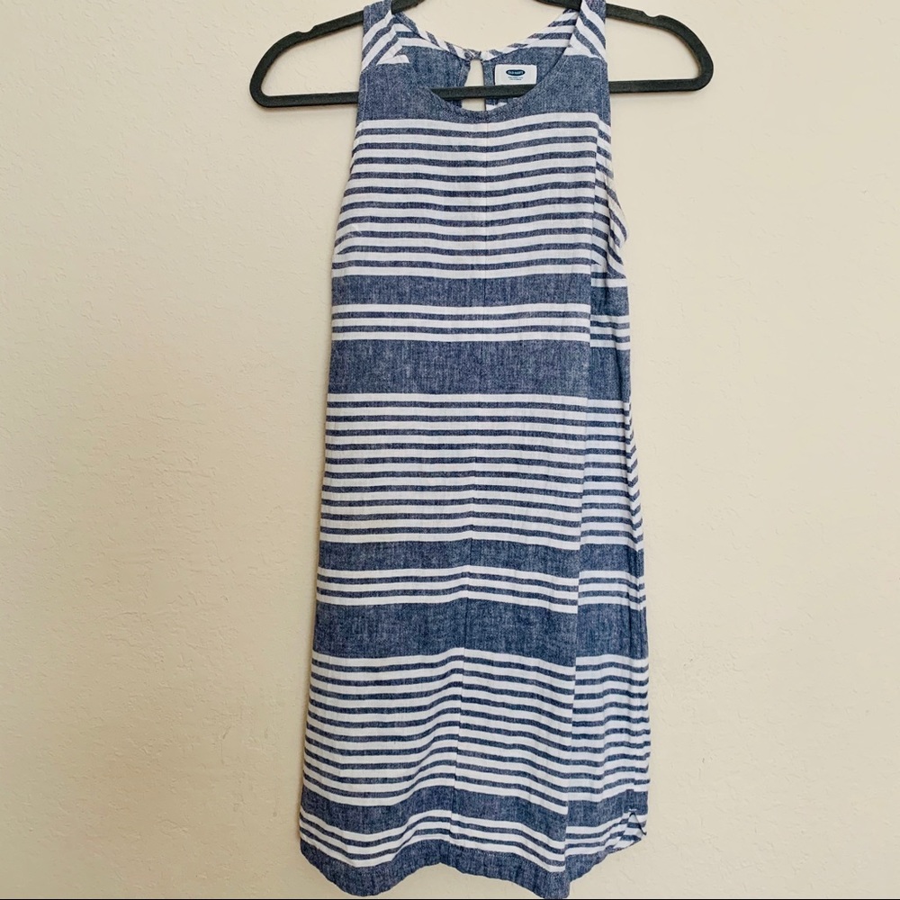 Chambray with White Stripes Dress•Old Navy